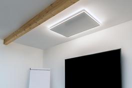 Infrared heater with light in meeting room