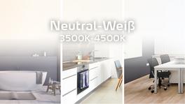 Farbskala von neutralweißem Licht in verschiedenen Räumen Farbskala von neutralweißem Licht in verschiedenen Räumen