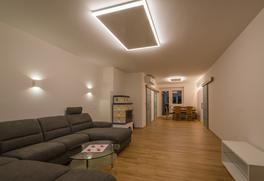 Infrared heater with light in living room