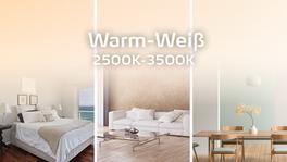 Farbskala von warmweißem Licht in verschiedenen Räumen Farbskala von warmweißem Licht in verschiedenen Räumen