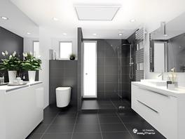 Chauffage infrarouge avec lumière dans la salle de bain