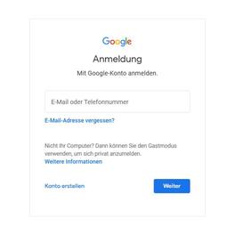 Anmeldung zur Google Konto