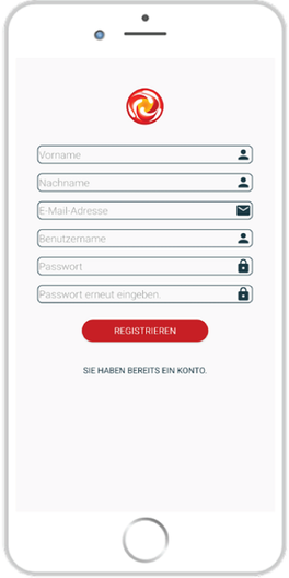 easyTherm App Registrierungsbildschirm